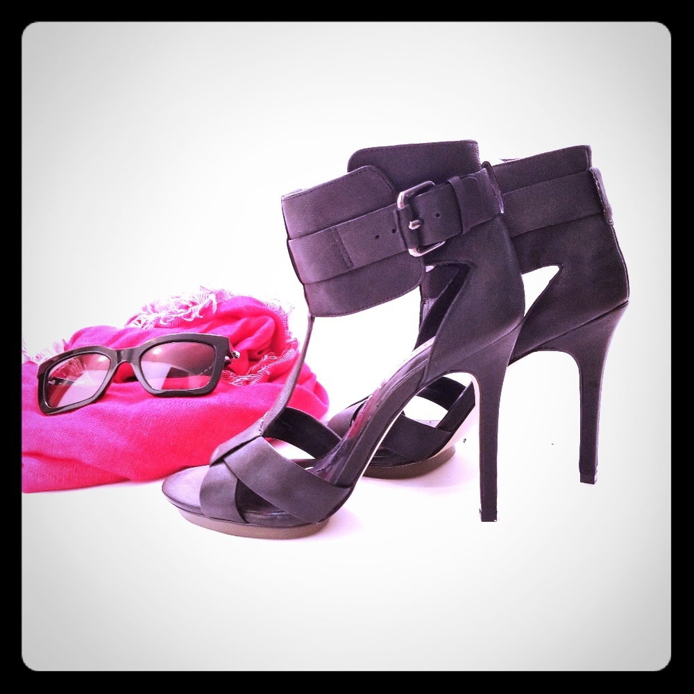 BCBG Maxazria black sexy strappy sandals